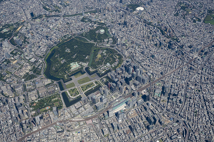 Aerial view around Tokyo Station, Chiyoda-ku, Tokyo