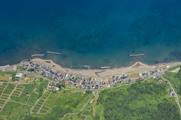 Aerial view of Fujisaki Beach, Itoigawa City, Niigata Prefecture
