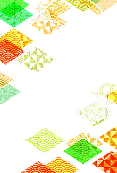 Colorful Japanese Pattern New Year's Card Wallpaper Background