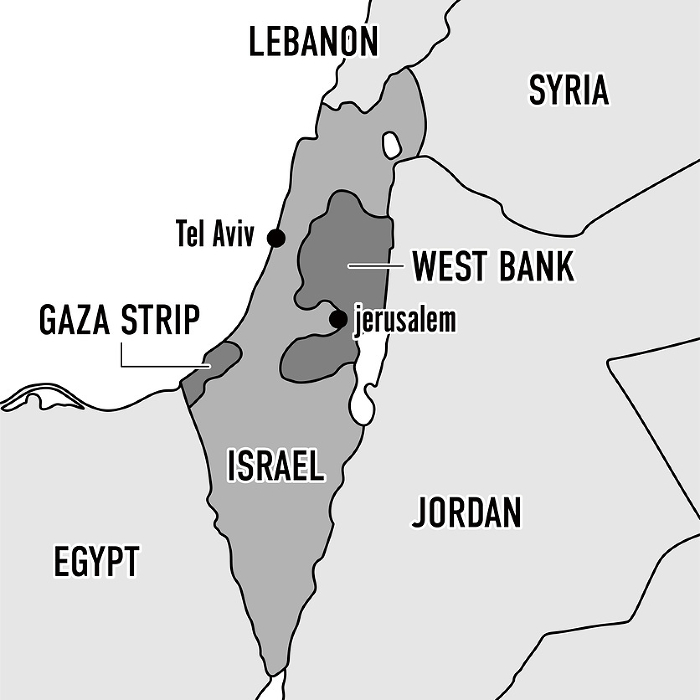 Map of Israel with English place names