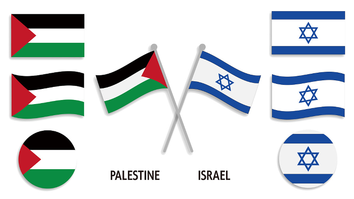 Israeli and Palestinian flag set