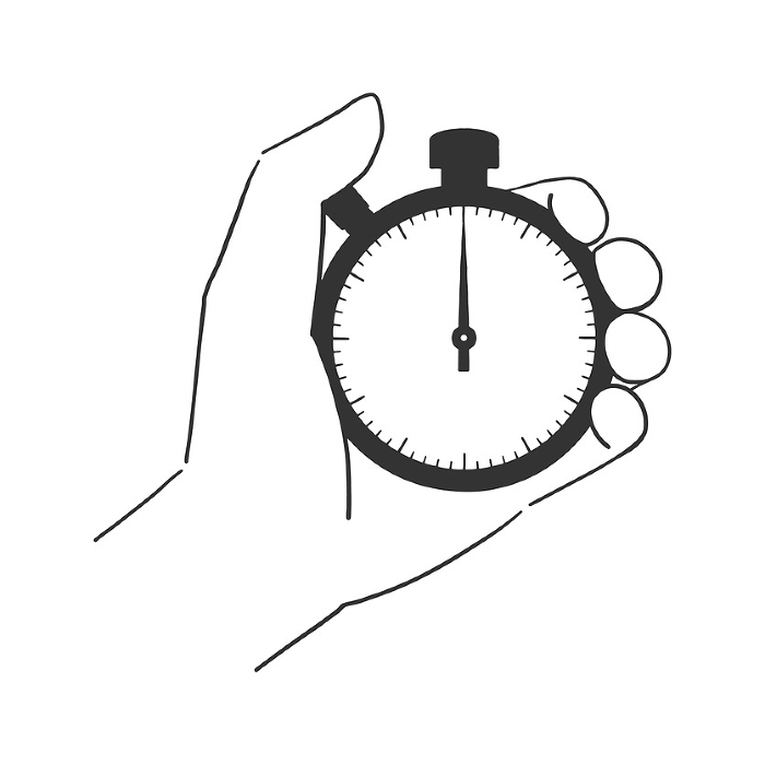 Clip art of holding a stopwatch by hand