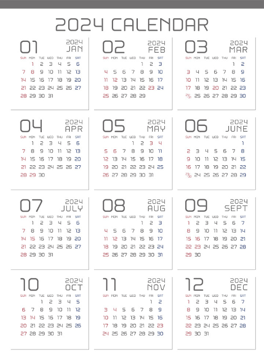 2024 Simple Modern Calendar