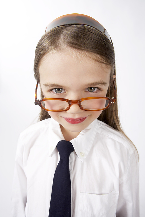 Girl Looking over Glasses, by Edward Pond / Design Pics