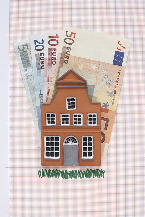 House and Euros on Graph Paper, by photo division / Design Pics