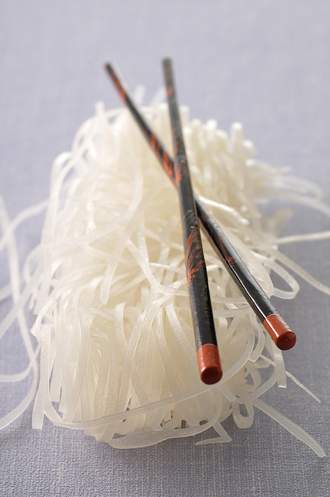Dry Rice Noodles and Chopsticks, by Jean- Christophe Riou / Design Pics