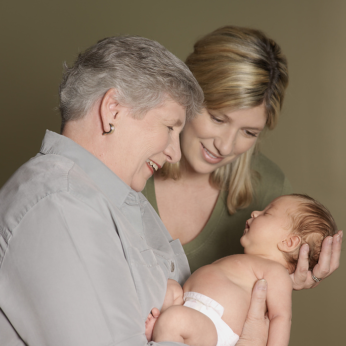 Portrait of Mother and Grandmother With Newborn Baby, by Natasha Nicholson / Design Pics
