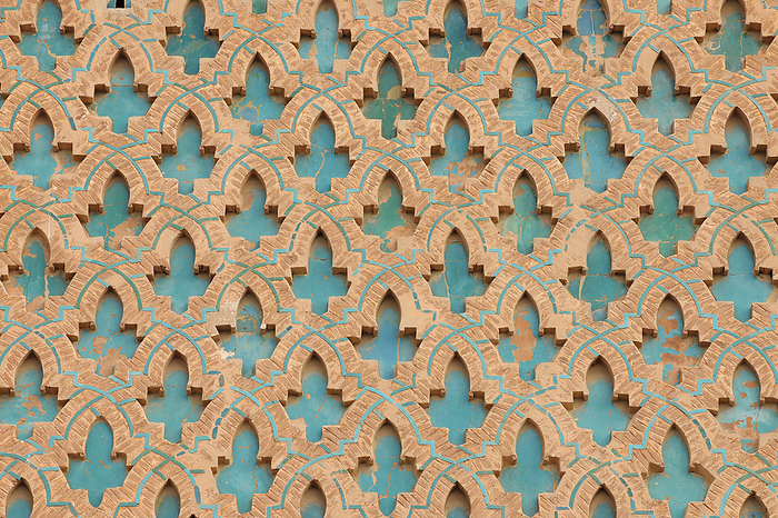 Traditional Design on Minaret of Kasbah Mosque, Marrakech, Morocco, by Raimund Linke / Design Pics
