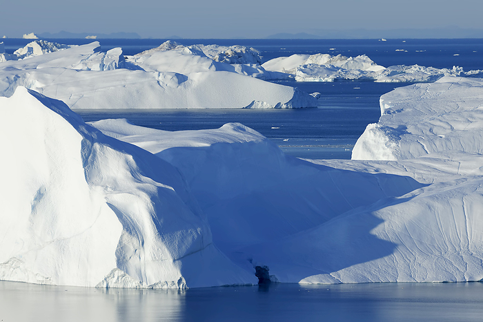 Greenland Ilulissat Icefjord Icebergs at Ilulissat icefjord, Ilulissat, Icefjord, Disko Bay, Qaasuitsup, Greenland, Polar Regions, Arctic, by Raimund Linke   Design Pics