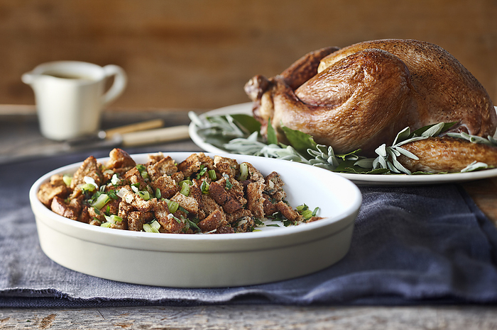 Turkey on Platter with Stuffing, by Yvonne Duivenvoorden / Design Pics