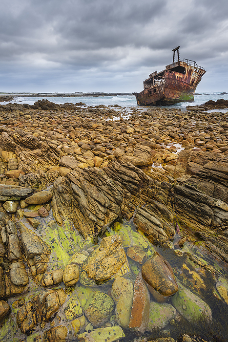Republic of South Africa Shipwreck of the Meisho Maru No. 38 on the beach at Cape Agulhas in Agulhas National Park  Western Cape, South Africa, by Alberto Biscaro   Design Pics
