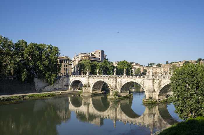 Rome, Italy Scenic view of the Ponte Sant Angelo over the River Tiber  Rome, Italy, by Chris Caldicott   Design Pics