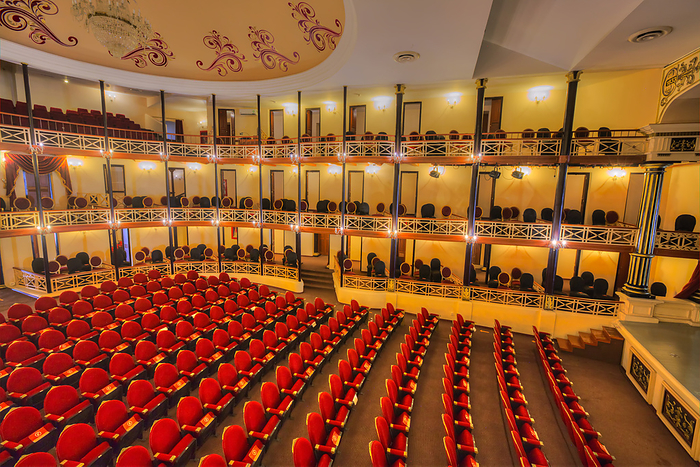 Campeche, Mexico Interior view of the Francisco de Paula Toro Theater which opened in 1834, located in the Old Town of San Francisco de Campeche  State of Campeche, Mexico, by Richard Maschmeyer   Design Pics