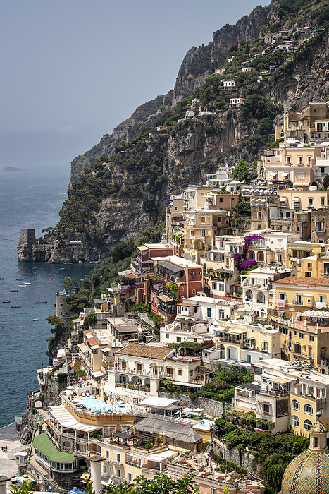 Italy Stone buildings and terraces on the cliffside in the town of Positano along the Amalfi Coast  Positano, Salerno, Italy, by Christopher Roche   Design Pics