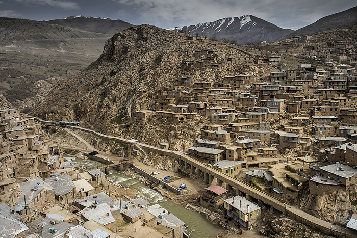 Iran View of a river flowing through a mountain village in the Zagros Mountains  Kermanshah, Iran, by Christopher Roche   Design Pics