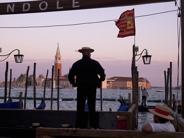 Men With Gondola's, San Giorgio Maggiore; Venice, Italy, by Keith Levit / Design Pics