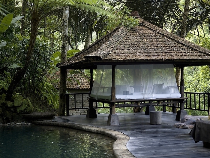 Pavilion By Pond In Forest; Bali, Indonesia, by Keith Levit / Design Pics