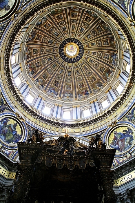 Bernini's Baroque Baldachin And Dome; St Peter's Basilica, Vatican City, Rome, Italy, by Colleen Cahill / Design Pics