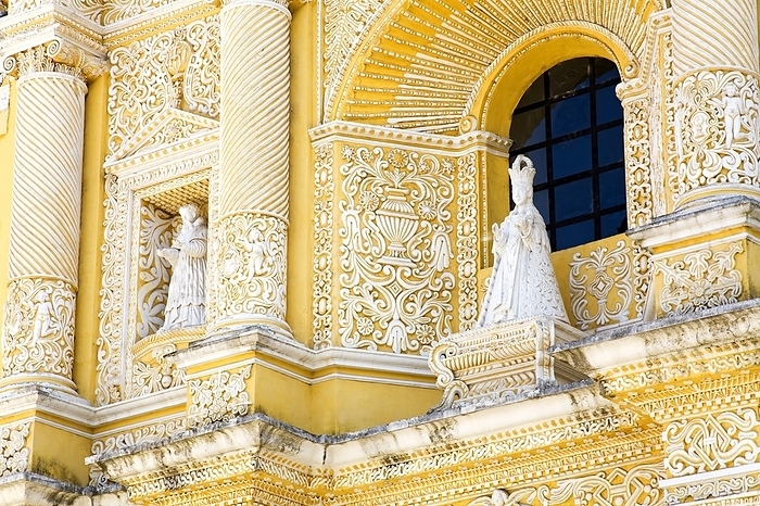 Nuestra Senora De Las Mercedes, Antigua, Guatemala, Central America; Statue On Church Ledge, by Richard Cummins / Design Pics