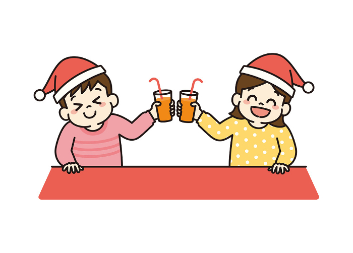 Clip art of child having a Christmas party Cheers
