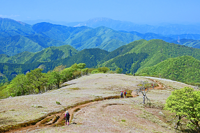 Distant view of Mt. Suzukitadake border ridge in Shiga Prefecture and Mt. Suzuka Mountains  Mountains of Suzuka 