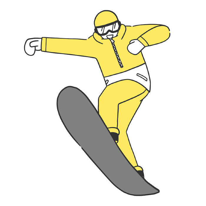 Clip art of man jumping on snowboard