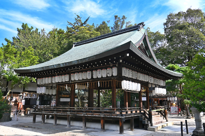 Shiramine Jingu Shrine worship hall in Kyoto City, dedicated to the god of sports