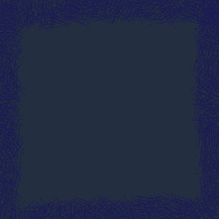 Dark blue hand-drawn rough line frame - dark, gloomy, negative emotion image material