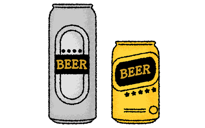 500ml and 350ml beer cans with hand-drawn, analog touch