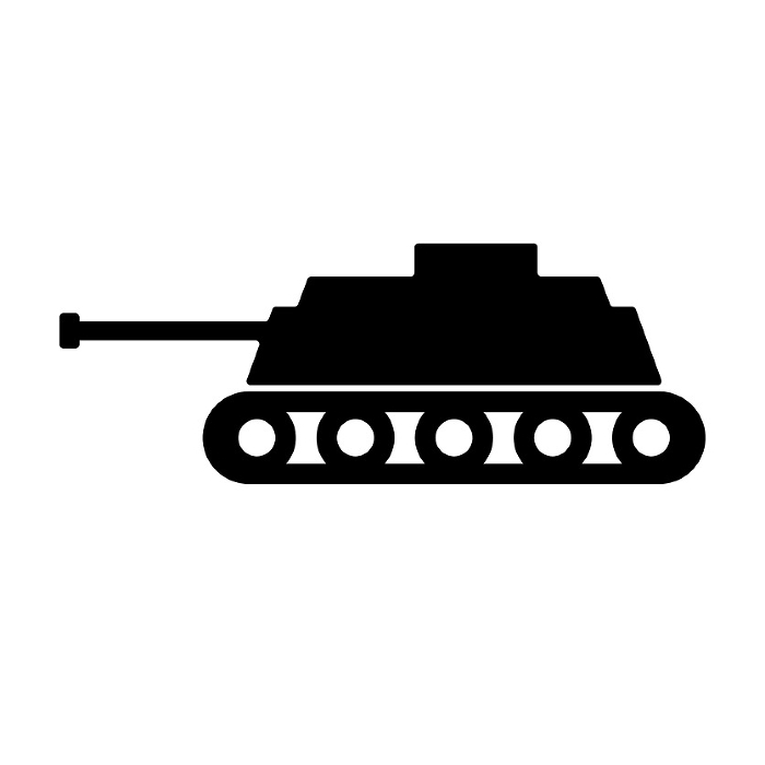 Tank silhouette icon. Tank shelling. Vector.