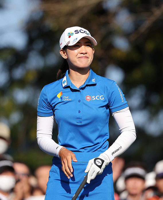 2023 TOTO Japan Classic Day 2 Pajalay Anarkarun smiles on No. 10 on the second day of the TOTO Japan Classic: November 3, 2023  photo date 20231103  photo location Pacific Club, Minosato Course