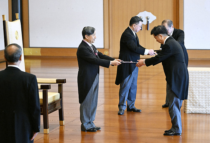 2023 Order of Culture, Parental Decoration Ceremony Dr. Koreshao Taniguchi, a molecular biologist and immunologist, receives the Order of Cultural Merit from the Emperor of Japan at a ceremony of conferment of the Order of Culture at 10:48 a.m., November 3, 2023, in the Pine Room of the Palace  representative photo .