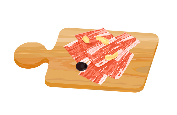 Vector illustration of Spanish food_sliced prosciutto