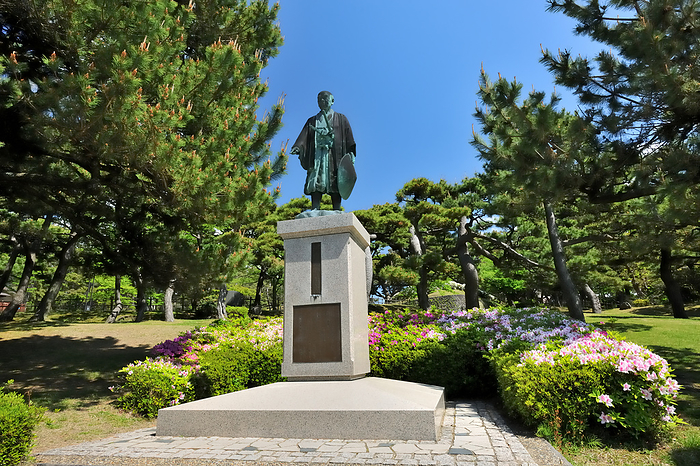 Hiyoriyama Park Kawamura Zuigen Statue Sakata City, Yamagata Prefecture