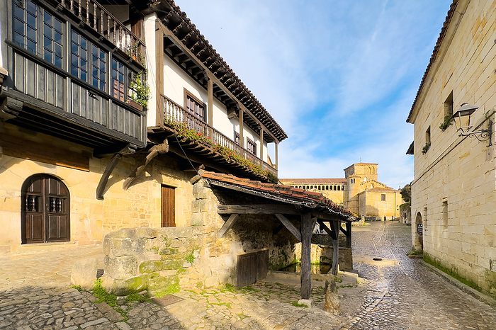 Scenic view of the medieval village of Santillana Del Mar in Cantabria, Spain. Scenic view of the medieval village of Santillana Del Mar in Cantabria, Spain., by Zoonar DAVID HERRAEZ