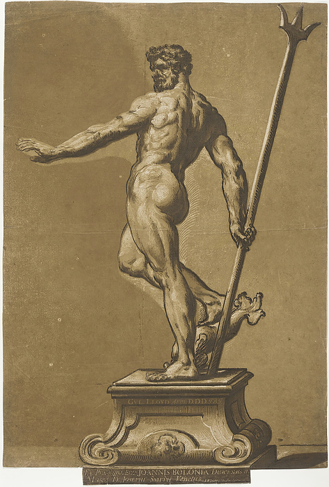 Statuette of Neptune, c1738. Creator: John Baptist Jackson. Statuette of Neptune, c1738. Creator: John Baptist Jackson.