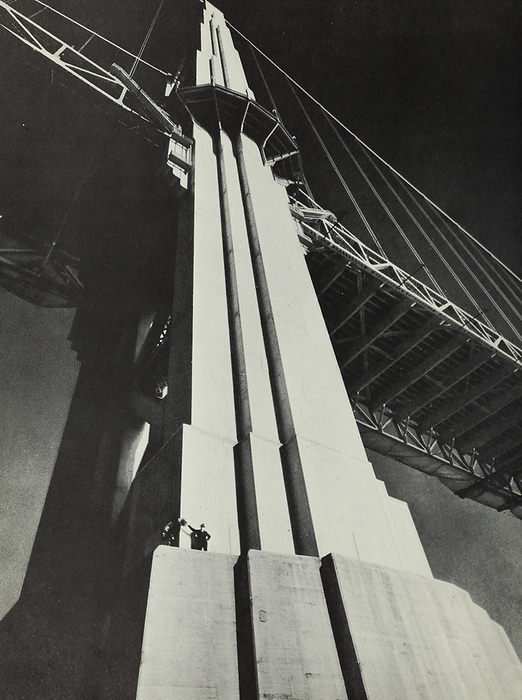 Golden Gate Bridge support tower, 1937 One of the Golden Gate Bridge s support towers, San Francisco, USA. From the report of the Chief Engineer to the Board of Directors of the Golden Gate Bridge and Highway District, California, September, 1937., by PHOTOSTOCK ISRAEL SCIENCE PHOTO LIBRARY
