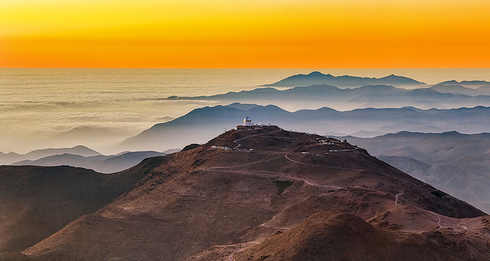 Cerro Tololo Inter American Observatory, Chile Sunset at the Cerro Tololo Inter American Observatory in Chile. From the first observations in 1965, this observatory has served as the principal platform for US astronomical investigation of the southern skies., by PETR HORALEK SCIENCE PHOTO LIBRARY