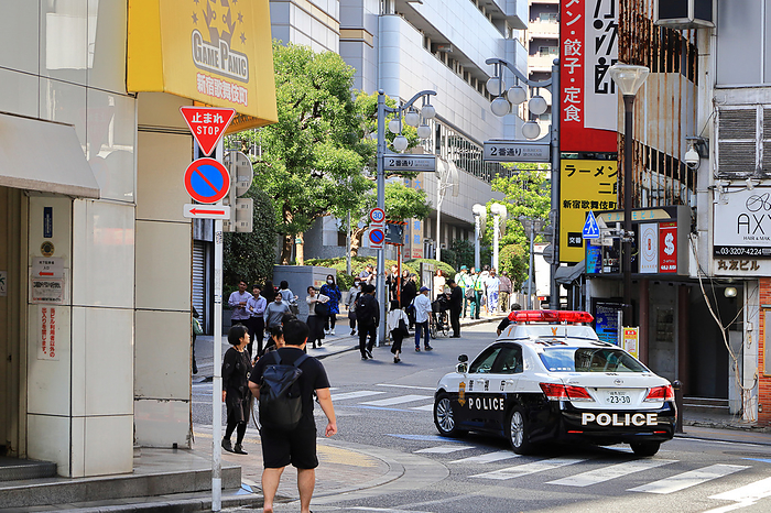 Police car patrolling Shinjuku Kabukicho