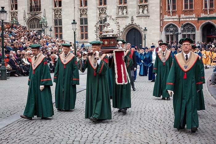 BRUGES, BELGIUM, MAY 17: Annual Procession of the Holy Blood on Ascension Day. Locals perform an historical reenactment and dramatizations of Biblical events. May 17, 2012 in Bruges (Brugge), Belgium, Europe, by Dmitry Rukhlenko