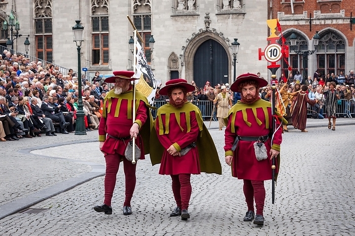 BRUGES, BELGIUM, MAY 17: Annual Procession of the Holy Blood on Ascension Day. Locals perform an historical reenactment and dramatizations of Biblical events. May 17, 2012 in Bruges (Brugge), Belgium, Europe, by Dmitry Rukhlenko