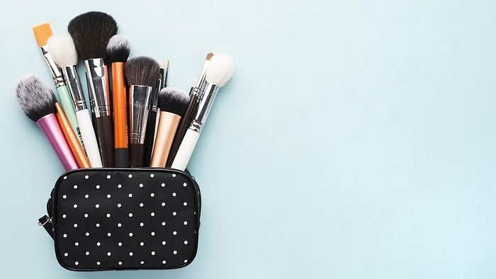 Small bag with makeup brushes. Resolution and high quality beautiful photo, by Oleksandr Latkun