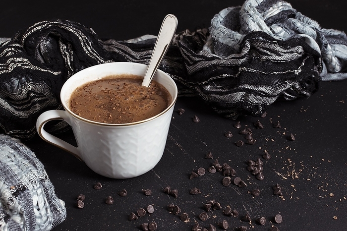 Sweet hot chocolate cacao chips. Resolution and high quality beautiful photo, by Oleksandr Latkun