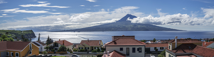 View from the island of Faial to the island of Pico with the volcano Pico,Azores and Portugal. View from the island of Faial to the island of Pico with the volcano Pico,Azores and Portugal., by Zoonar Uwe Bauch