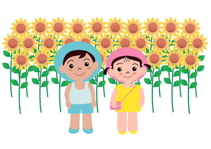 Sunflowers and Children