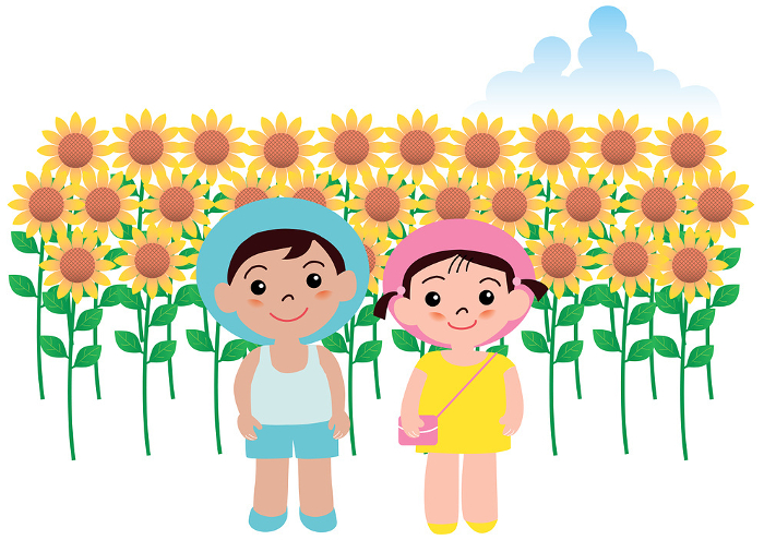 Sunflowers and Children