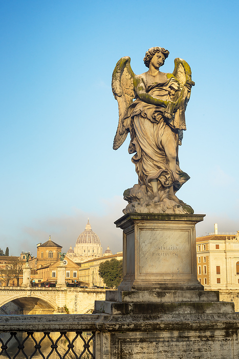 Beautiful angel with Cross in the Bridge of Saint Angelo Castle, Rome Beautiful angel with Cross in the Bridge of Saint Angelo Castle, Rome, by Zoonar Ewald Fr