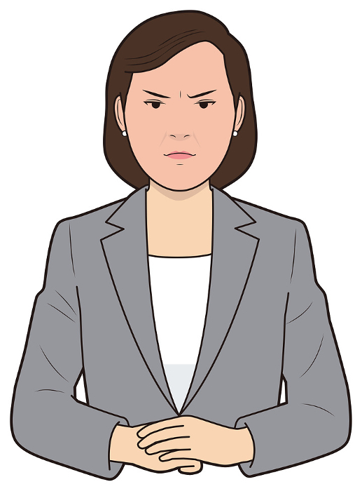 Angry female interviewee