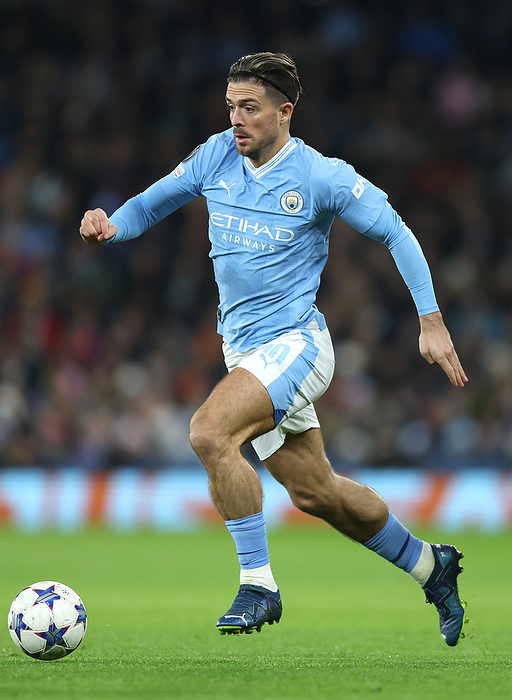 Manchester City v BSC Young Boys: Group G   UEFA Champions League 2023 24 Jack Grealish of Manchester City on the ball during the UEFA Champions League match between Manchester City and BSC Young Boys at Etihad Stadium on November 7, 2023 in Manchester, United Kingdom.   WARNING  This Photograph May Only Be Used For Newspaper And Or Magazine Editorial Purposes. May Not Be Used For Publications Involving 1 player, 1 Club Or 1 Competition Without Written Authorisation From Football DataCo Ltd. For Any Queries, Please Contact Football DataCo Ltd on  44  0  207 864 9121