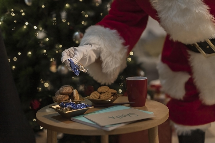 Santa claus having christmas cookies, Resolution and high quality beautiful photo